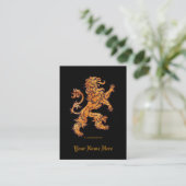 Mittelalterlicher Löwe auf Schwarzem Visitenkarte (Stehend Vorderseite)