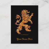 Mittelalterlicher Löwe auf Schwarzem Visitenkarte (Vorderseite)