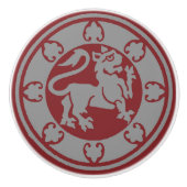 Mittelalterlicher Löwe Keramikknauf (Vorderseite)