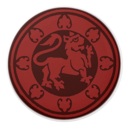 Mittelalterlicher Löwe Keramikknauf (Vorderseite)