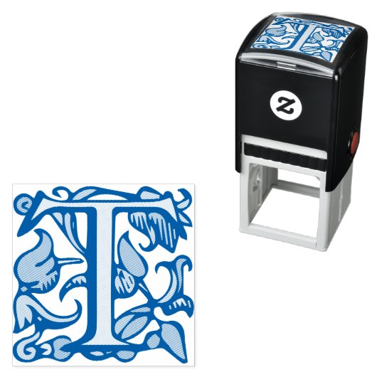 mittelalterlicher Manuskriptbrief T Permastempel (Beispiel)