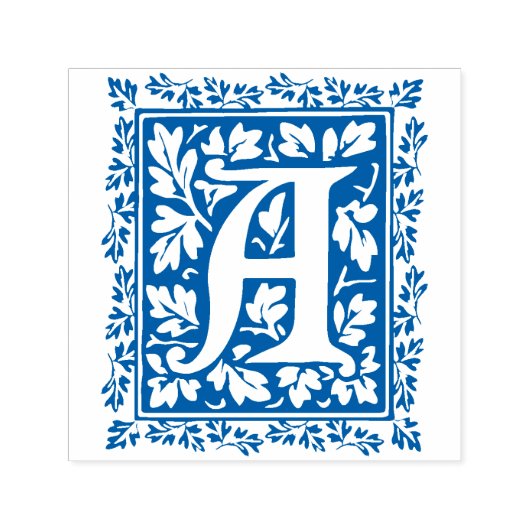 mittelalterlicher Manuskriptbuchstabe A Monogramm Permastempel (Design)