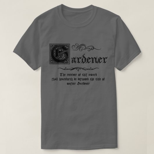 Mittelalterlicher Meister Gärtner T-Shirt (Design vorne)