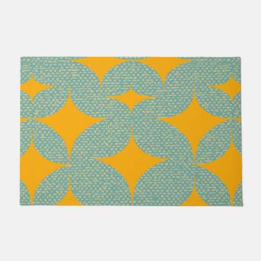 Mittelalterlicher, moderner türkisfarbener Diamant Fußmatte (Vorderseite)