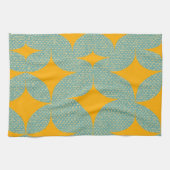 Mittelalterlicher, moderner türkisfarbener Diamant Geschirrtuch (Horizontal)