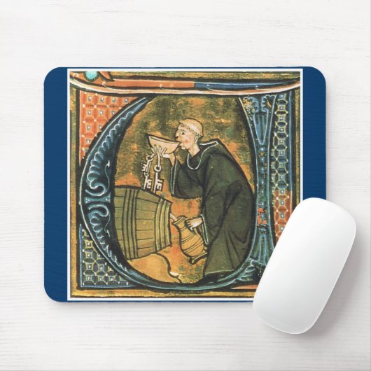 Mittelalterlicher Mönch-Probieren-Wein Mousepad (Mit Mouse)