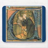 Mittelalterlicher Mönch-Probieren-Wein Mousepad (Vorne)