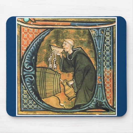 Mittelalterlicher Mönch-Probieren-Wein Mousepad (Vorne)