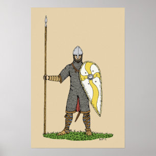 Mittelalterlicher normannischer Ritter um 1066 Poster