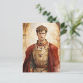 Mittelalterlicher Prinz Postkarte (Stehend Vorderseite)