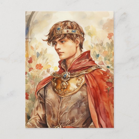 Mittelalterlicher Prinz Postkarte (Vorderseite)