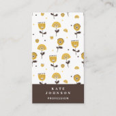 Mittelalterlicher QR-Code für moderne Gelbe Flora Visitenkarte (Vorderseite)