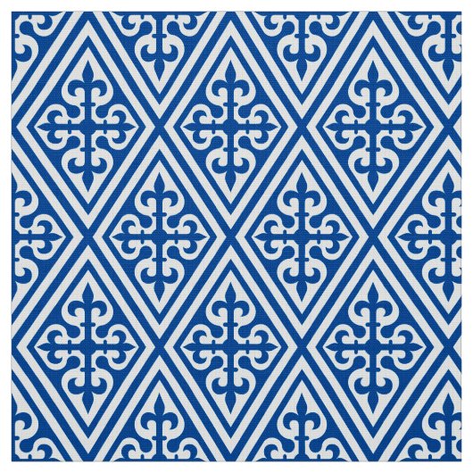 Mittelalterlicher Querdamast - Kobalt-Blau und Stoff (Muster)