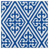 Mittelalterlicher Querdamast - Kobalt-Blau und Stoff (Nahaufnahme)