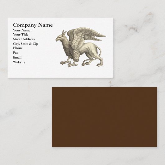 Mittelalterlicher Renaissance-Greif Visitenkarte (Vorne/Hinten)