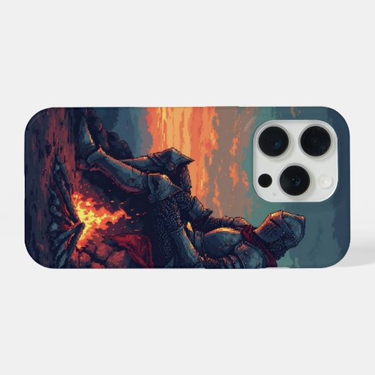 Mittelalterlicher Ritter am Campfire - Fantasy iPh iPhone Hülle (Rückseite (Horizontal))