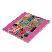 Mittelalterlicher Ritter auf dem Pferd Fliese (Seite)