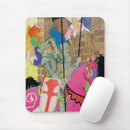 Mittelalterlicher Ritter auf dem Pferd Mousepad (Mit Mouse)