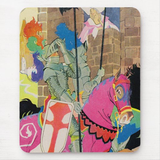 Mittelalterlicher Ritter auf dem Pferd Mousepad (Vorne)