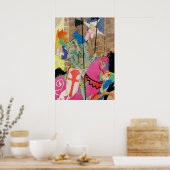 Mittelalterlicher Ritter auf dem Pferd Poster (Küche)