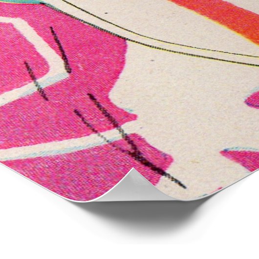 Mittelalterlicher Ritter auf dem Pferd Poster (Ecke)