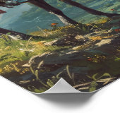 Mittelalterlicher Ritter auf einem Reiseplakat Poster (Ecke)