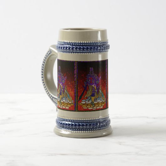 Mittelalterlicher Ritter Bierglas (Vorderseite Links)