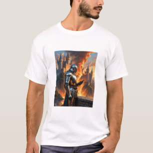 Mittelalterlicher Ritter Burg Fantastische Bergwel T-Shirt