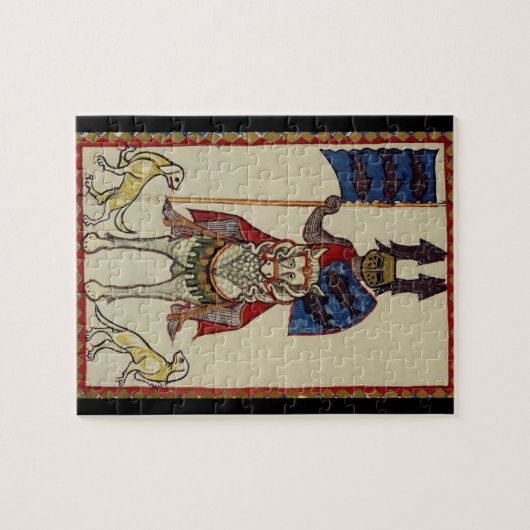 Mittelalterlicher Ritter, der vorwärts Puzzle (Horizontal)