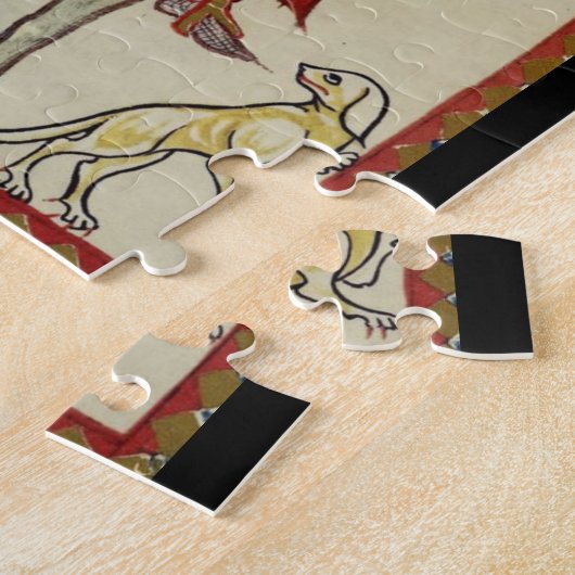 Mittelalterlicher Ritter, der vorwärts Puzzle (Seite)