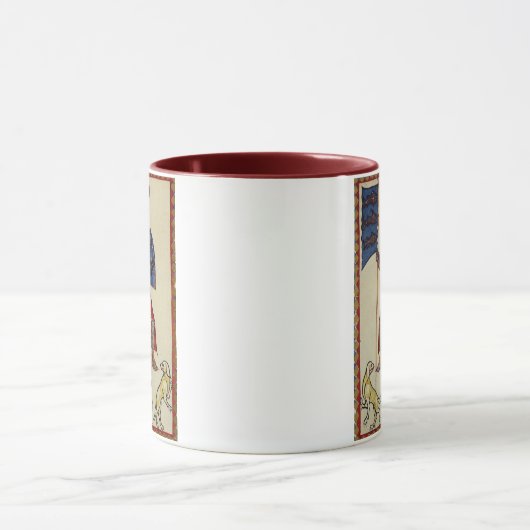 Mittelalterlicher Ritter, der vorwärts Tasse (Zentrum)