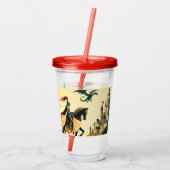 Mittelalterlicher Ritter/Drache/Burgfantsänger Acryltrinkbecher (Rückseite)