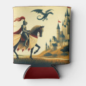 Mittelalterlicher Ritter/Drache/Burgfantsänger Dosenkühler (Vorderseite)