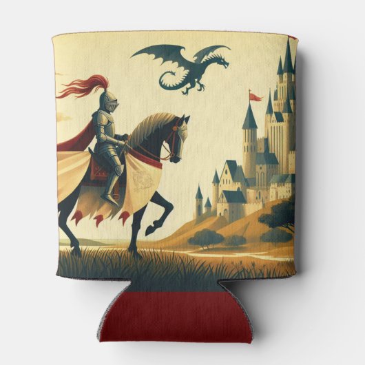 Mittelalterlicher Ritter/Drache/Burgfantsänger Dosenkühler (Rückseite)