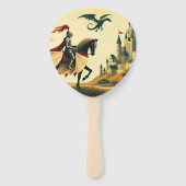 Mittelalterlicher Ritter/Drache/Burgfantsänger Fächer (Vorderseite)