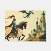 Mittelalterlicher Ritter/Drache/Burgfantsänger Fußmatte (Vorderseite)