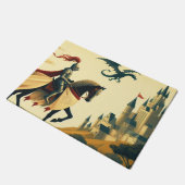 Mittelalterlicher Ritter/Drache/Burgfantsänger Fußmatte (Schrägansicht)