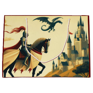 Mittelalterlicher Ritter/Drache/Burgfantsänger Große Geschenktüte