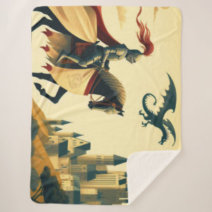 Mittelalterlicher Ritter/Drache/Burgfantsänger Sherpadecke