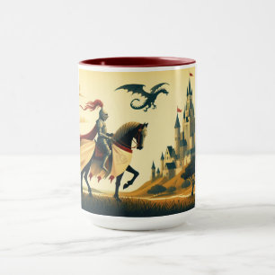 Mittelalterlicher Ritter/Drache/Burgfantsänger Tasse