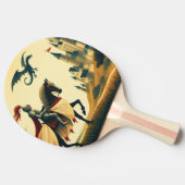 Mittelalterlicher Ritter/Drache/Burgfantsänger Tischtennis Schläger (Seitenansicht)