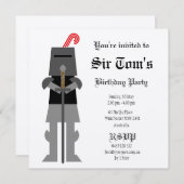 Mittelalterlicher Ritter Einladung (Vorne/Hinten)