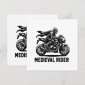 Mittelalterlicher Ritter Einladung (Vorne/Hinten)