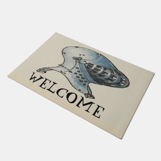 Mittelalterlicher Ritter, fügen Sie Text Doormat Fußmatte (Schrägansicht)