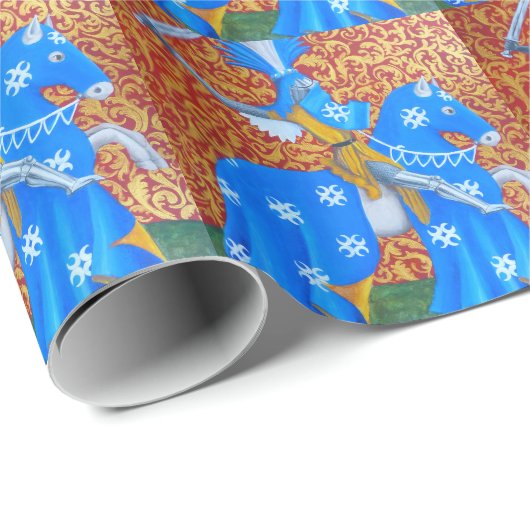 Mittelalterlicher Ritter Geschenkpapier (Rolleneckpunkt)