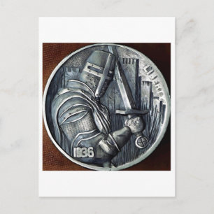 Mittelalterlicher Ritter. Hobo Nickel Münze. Postk Postkarte