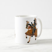 Mittelalterlicher Ritter im Rüstzeug auf Pferd Kaffeetasse (VorderseiteRechts)