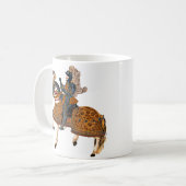 Mittelalterlicher Ritter im Rüstzeug auf Pferd Kaffeetasse (Vorderseite Links)