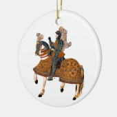 Mittelalterlicher Ritter im Rüstzeug auf Pferd Keramik Ornament (Links)