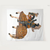 Mittelalterlicher Ritter im Rüstzeug auf Pferd Wandteppich (Vorderseite (Horizontal))